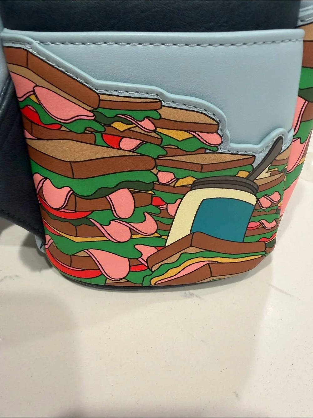 Loungefly Light Blue Lilo & Stitch Reuben Sandwich Expirement 625 Backpack